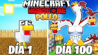 SOBREVIVÍ 100 DÍAS como un POLLO en MINECRAFT HARDCORE [upl. by Ithaman]