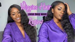 THE BEST LOOSE DEEP WAVE WIG  WIGGINS HAIR REVIEW 5x5 CLOSURE WIG AMAZON [upl. by Snapp]