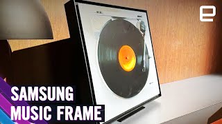 Samsung Music Frame handson at CES 2024 A speaker to match your Frame TV [upl. by Nylatsyrc]