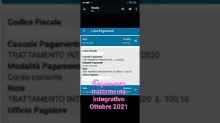 Data Pagamento Trattamento integrativo di Ottobre 2021 su Naspi [upl. by Rediah408]