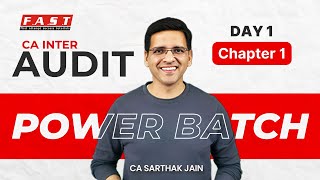 CA Inter Audit Power Day1  Complete Audit in 15 Days Live on YT for All [upl. by Idnahr718]