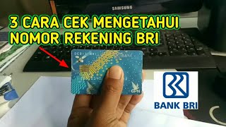 3 CARA MENGETAHUI NOMOR REKENING BRI YANG LUPA [upl. by Abdulla436]