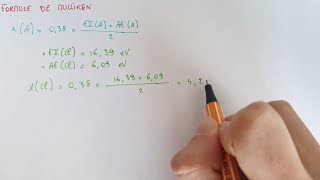 Calculer une ÉLECTRONÉGATIVITÉ DE MULLIKEN  Formule amp exemple  Chimie Bac1 [upl. by Zoltai296]