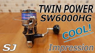 【神機！買ってよかったリール】SHIMANO TWIN POWER SW 6000HGとにかく滑らかでバランスよし！ショアジギング＆オフショアジギングで活躍中♪ [upl. by Rawden]