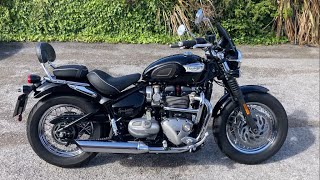 2020 TRIUMPH BONNEVILLE SPEEDMASTER 4927 MILES  WALKAROUND  COMPLETELY MOTORBIKES [upl. by Iruyas]