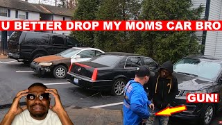 SON GET CONFRONTATIONAL WITH TOW TRUCK DRIVER BECAUSE HIS MOMS CAR WAS GETTING TOWED GUN CAME OUT [upl. by Ligetti]