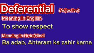 Deferential meaning in Hindi  learning english vocabulary [upl. by Duomham]