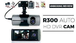 Blaupunkt BPDV142 R300 DVR140 Auto HD DVR Cam Dual Camera Unboxing Review [upl. by Gmur730]