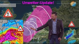 UnwetterUpdate schwere Gewitter abends amp nachts mit Orkanböen amp sintflutartigem Regen Hochwasser [upl. by Sula773]