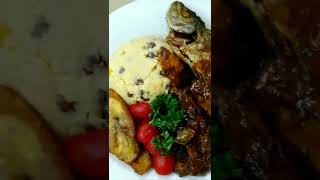 Jamaican Turn Cornmeal with Gungo Peashorts jamaicanfood jamaican reels youtubeshorts food [upl. by Claudell]