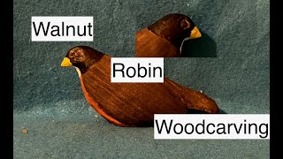 Easy Adorable Walnut Robin Wood Carving Finale [upl. by Nepean]