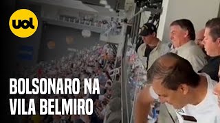 Bolsonaro é vaiado na Vila Belmiro ao assistir ao jogo entre Santos e Coritiba [upl. by Nitnelav]