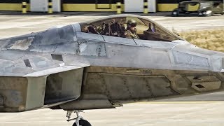 F22 Raptors Leave Spangdahlem Air Base After Exercise [upl. by Sirhc]