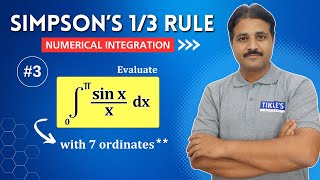 SIMPSONS 13 RULE SOLVED PROBLEM 3 NUMERICAL INTEGRATION TIKLESACADEMY [upl. by Eatnoj]