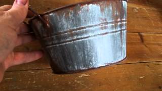 DIY   DOLLAR TREE Bucket with Faux Rusty Galvanized Finish [upl. by Glenn682]