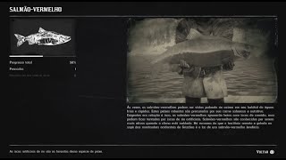 RED DEAD REDEMPTION 2 COMPÊNDIO PEIXES  SALMÃO VERMELHO 15 [upl. by Engen]