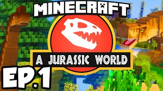 Jurassic World Minecraft Modded Survival Ep1  DINOSAURS IN MINECRAFT Rexxit Modpack [upl. by Notnef]