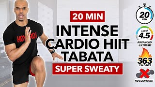 20 MIN INTENSE Fat Burning Tabata HIIT Cardio  No Repeat  No Equipment Home Workout [upl. by Attikin]