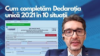 Cum completăm Declarația unică 2021 în 10 situații  explică Cornel Grama [upl. by Ashman]