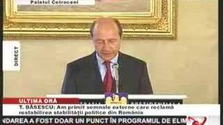 Prima declaratia de presa a lui Basescu suspendat [upl. by Parker]