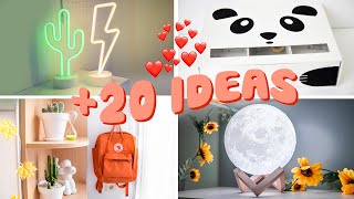 20 IDEAS para DECORAR tu cuarto AESTHETIC 🌙 ¡Transforma tu habitación ❤️ [upl. by Amadus]