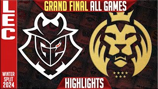 G2 vs MDK Highlights ALL GAMES  GRAND FINAL LEC Winter 2024 Playoffs  G2 Esports vs Mad Lions KOI [upl. by Toshiko848]