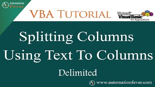 VBA Code to Apply Text to Columns  Delimited  Excel VBA Tutorial in Hindi [upl. by Rett279]