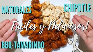 🔥COMO HACER BONELESS con 3 ADEREZOS BBQ TAMARINDO CHIPOTLE NATURALESReceta FacilEVE TIPS [upl. by Maitland]