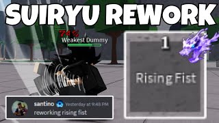 The Strongest Battlegrounds SUIRYU ULTIMATE MOVE REWORK  SUIRYU RISING FIST REWORK UPDATE [upl. by Ruon]