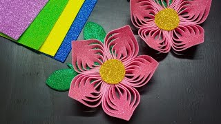 Beautiful Flower with Glitter Foam sheet  Foam sheet craft ideas [upl. by Antonin286]