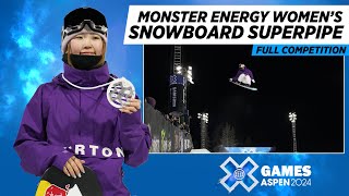 Monster Energy Women’s Snowboard SuperPipe FULL COMPETITION  X Games Aspen 2024 [upl. by Giraud]