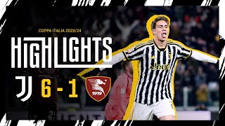 JUVENTUS 61 SALERNITANA  STARTING THE YEAR WITH SIX GOALS  COPPA ITALIA [upl. by Annodahs]