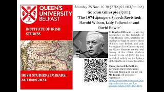 Irish Studies Seminar Gordon Gillespie [upl. by Suivat840]