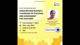 Webinar on Using Revised Bloom’s Taxonomy in Teaching and Assessment teacher teachertraining [upl. by Laris921]