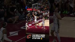 EVAN MOBLEY MAKING PLAYS ON BOTH SIDES OF THE FLOOR 🔒block dunk nba basketball cavs [upl. by Aliel720]