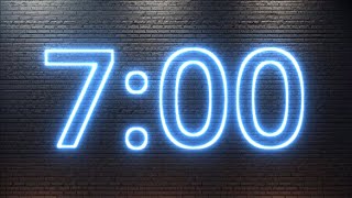 7 Minute Timer with Alarm  420 Second Neon Countdown [upl. by Wons437]