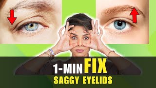 1 Minute Eye Exercises For Droopy Eyelids 2 Exercises to Tighten and Lift SAGGY EYELIDS [upl. by Ettenwad]