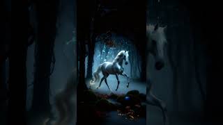 Fairytale Horse in Misty Forest  Majestic  fairytalehorse mistyforest whitehorse galloping [upl. by Junna]