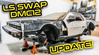 LS Swap Delorean Update  New Suspension for the V8 DMC12 [upl. by Lucho]