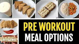 6 EASY PRE WORKOUT MEAL OPTIONS   No Supplements  🇮🇳 [upl. by Ayad]