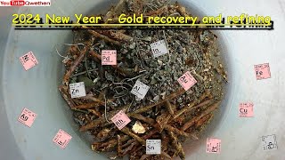 2024  Gold recovery and gold refining  full process  300g mixed e waste  goldrecovery gold [upl. by Lenoil93]