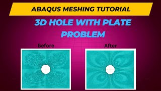 Abaqus meshing tutorialPlate with hole structured meshing in Abaqus with partition [upl. by Laeahcim]