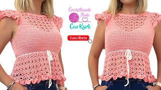 Blusa tejida a crochet 🥰Modelo quotTernuraquot 💟 FACIL Y EN TODAS LAS TALLAS  Paso a Paso [upl. by Harlie]