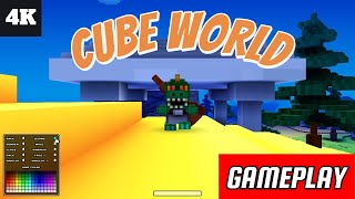 Cube World 4K HD Gameplay First Day Ranger No Commentary [upl. by Enomis]