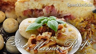 How to Make Austrian Bacon Dumpling Speckknödel with Chanterelle Mushroom Sauce  Mama Recipe [upl. by Selig]