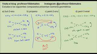 Isómeros Isomería geométrica cis y trans ejercicios ejemplos y teoría [upl. by Dolorita597]