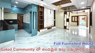 Full Furnished House For Sale in Gated Community  Ready To Move  House For Sale in Hyderabad [upl. by Aibonez]