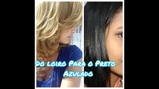 Do loiro para o preto azulado♥COM LOREAL PRETO PEROLADO [upl. by Castle]