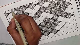 zentangle pattern for beginners step by stepzentangledoodle [upl. by Dylana]