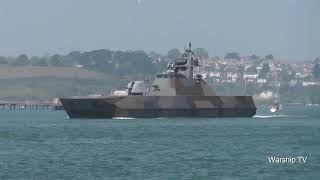 ROYAL NORWEGIAN NAVY HNoMS GLIMT P964 LEAVES DEVONPORT AT NORTH CORNER PONTOON  7th May 2018 [upl. by Nanny504]